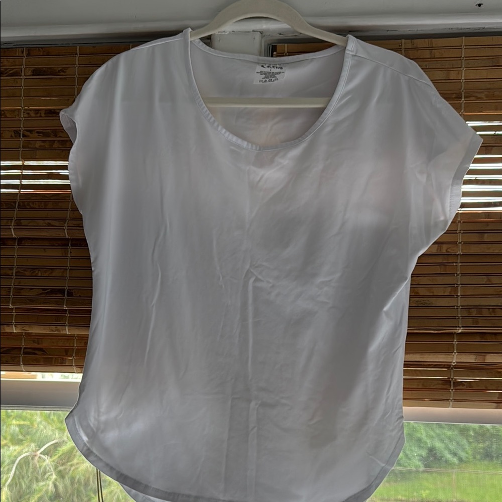 ZYIA White Cap Sleeve Relaxed Blouse